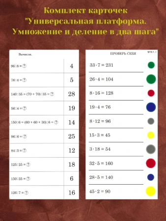 Комплект карточек «Универсальная платформа. Умножение и деление в два шага» (10 шт.)